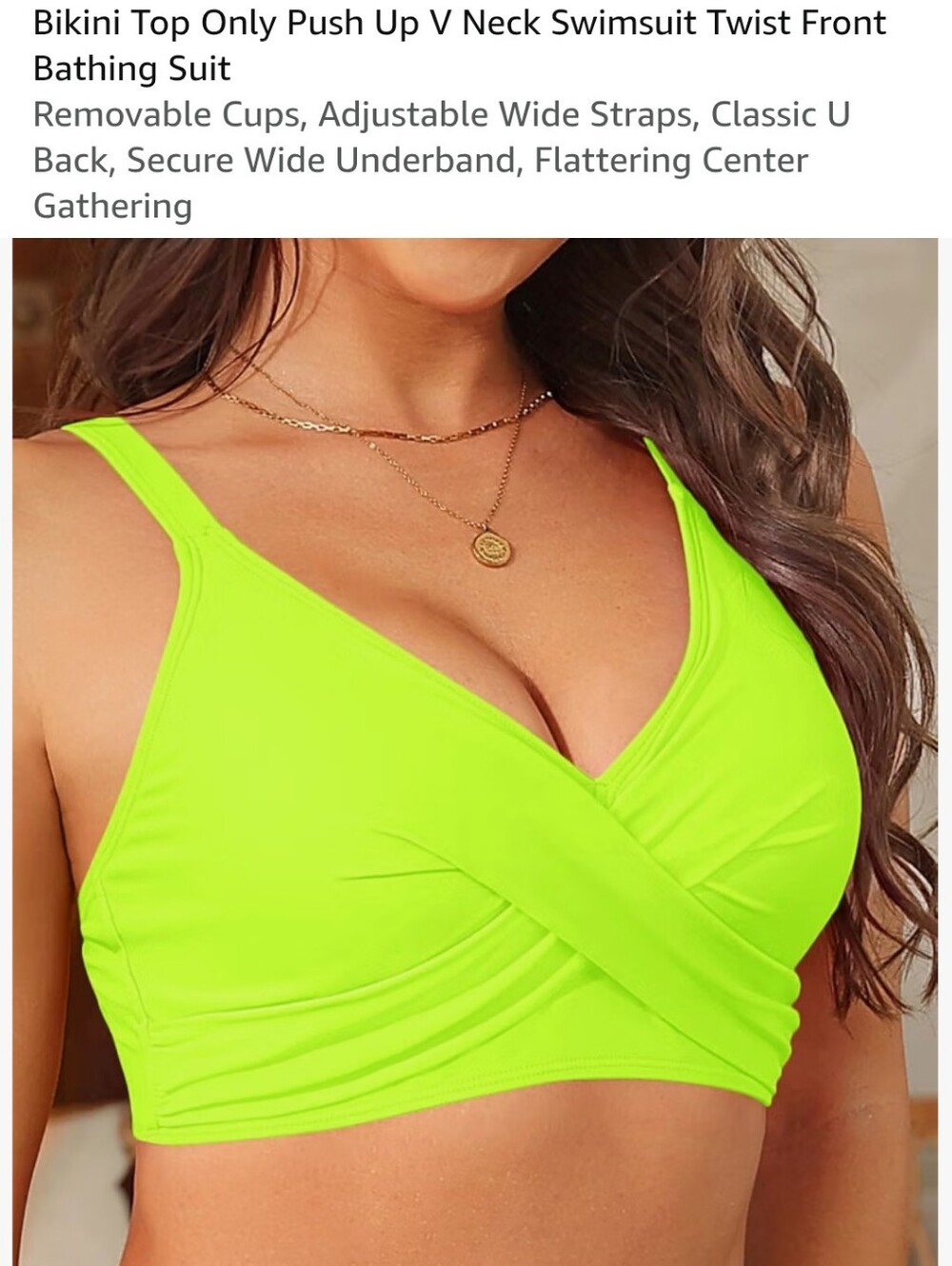 Neon Lime Twist Front Bikini Top - Women Intimates & Sleepwear Size Large New